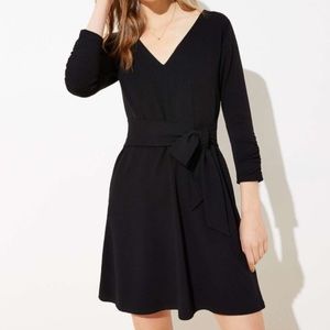 LOFT Tie Waist Flare Dress with Pockets